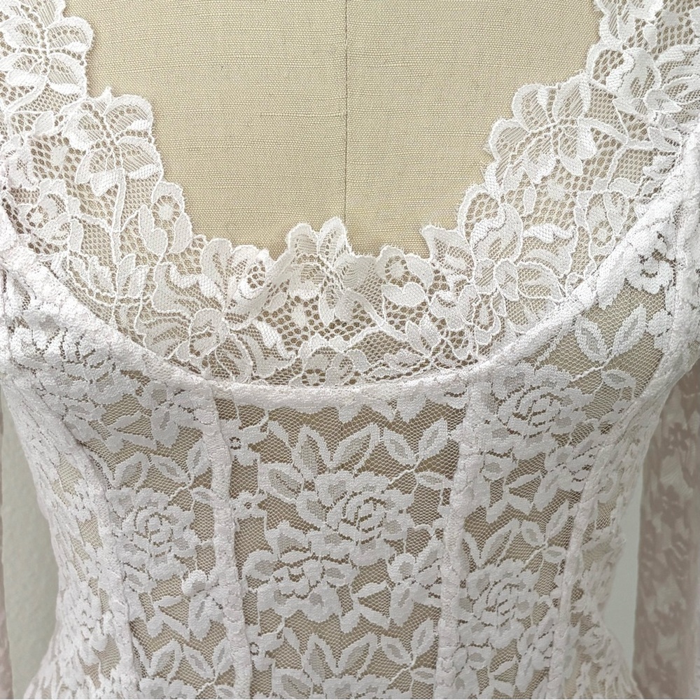 Intimately by Free People All Night Long-Sleeve Top NWT Pale Pink Lace L - Picture 3 of 9